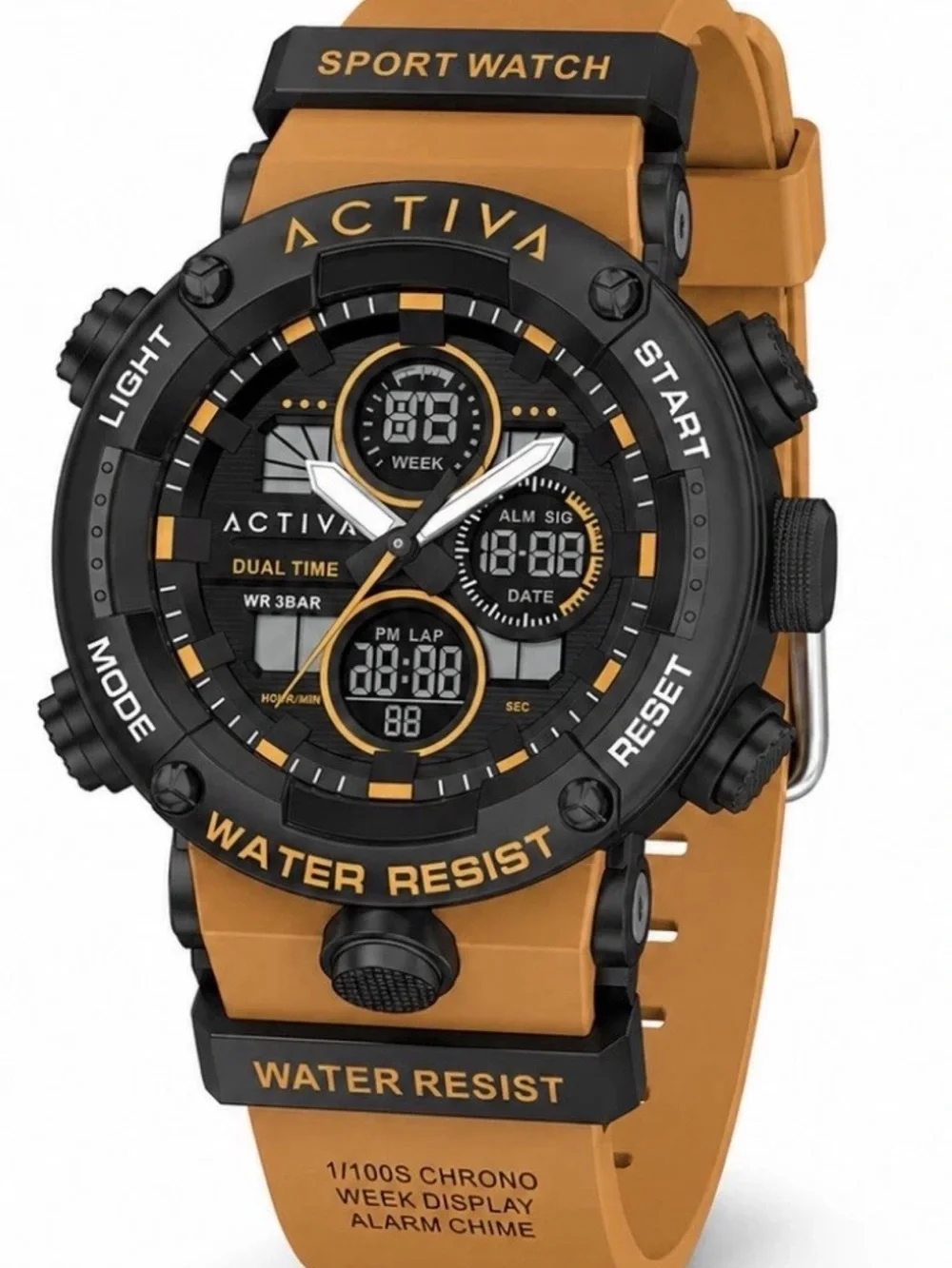 Activa X Invicta Digital Men's Watch - 52mm. Orange & Black, New